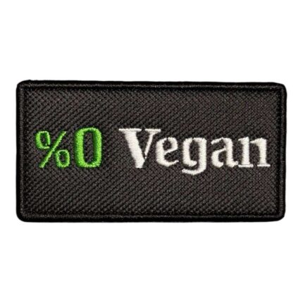zero percent 0 vegan embroidered patch