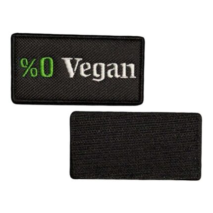 zero percent 0 vegan embroidered patch velcro