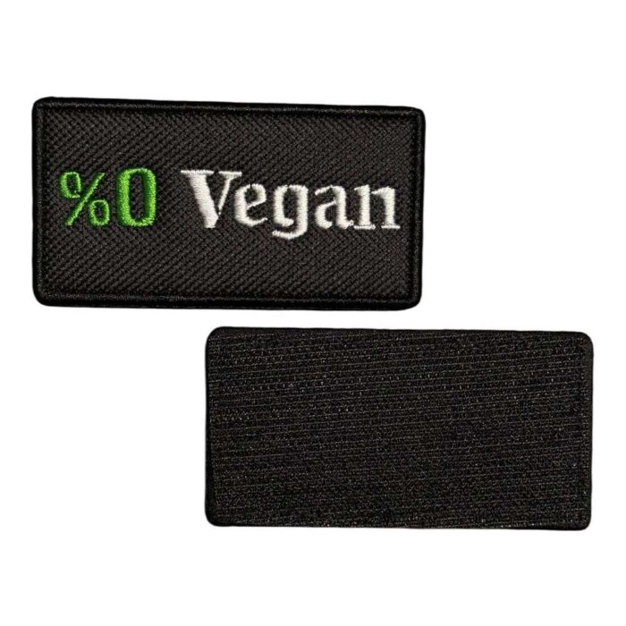 zero percent 0 vegan embroidered patch velcro