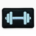 fitness dumbbell embroidered patch