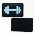 fitness dumbbell embroidered patch velcro