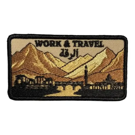 work and travel raqqa embroidered patch