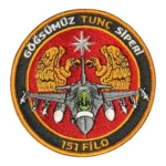 151 tunc filo embroidered red patch
