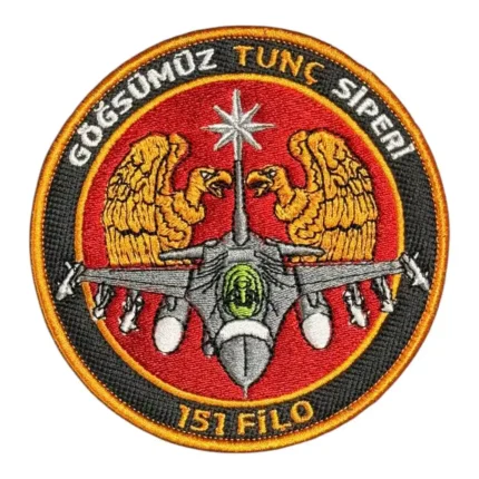 151 tunc filo embroidered red patch
