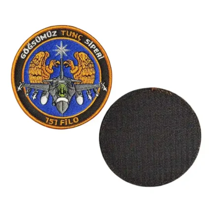 151 tunc filo embroidered blue patch velcro