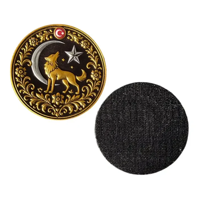 motifli bozkurt hilal yildiz pec patch cirtli