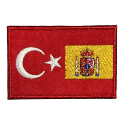 turkiye spain flag embroidered patch