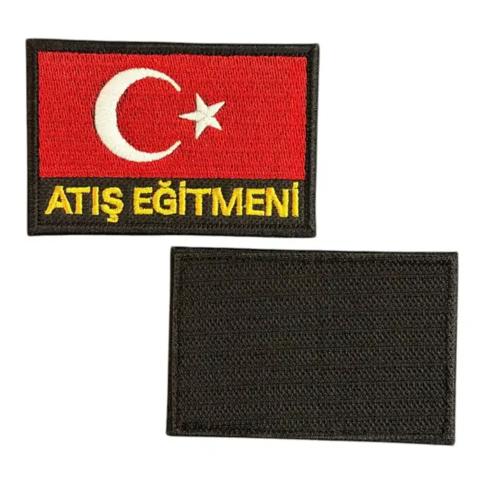 atis egitmeni turk bayrakli nakis patch pec cirtli