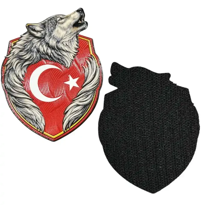 yeleli kurt turk bayragi pec patch cirtli